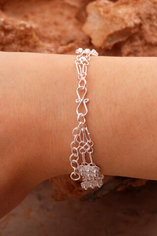 Telkari İşlemeli Elişi Gümüş Bileklik 4413