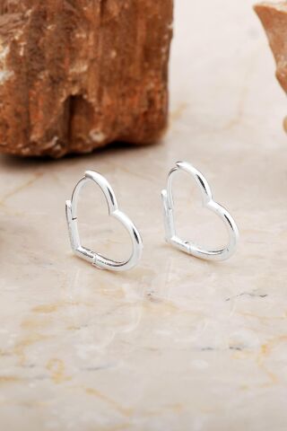 Kalp Tasarım Gümüş Küpe 7057