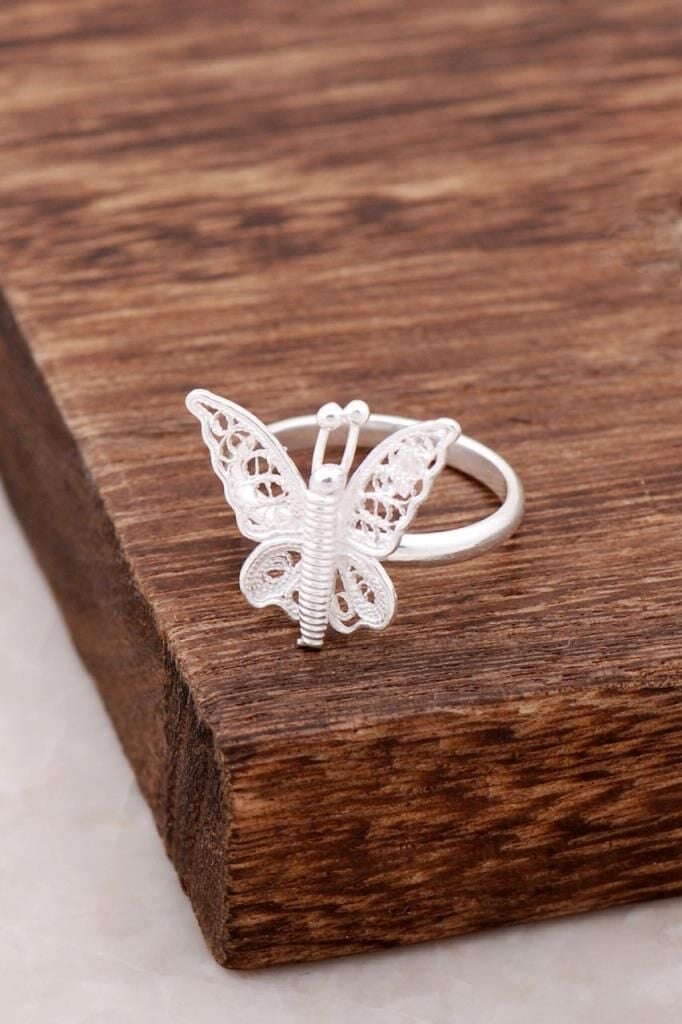 Telkari İşlemeli El Yapımı Gümüş Yüzük 2626