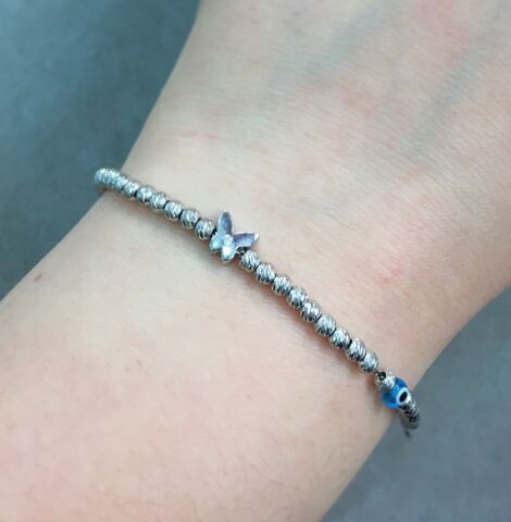 Dorissa Kelebek Tasarımlı Rodyumlu Gümüş Bileklik 2284