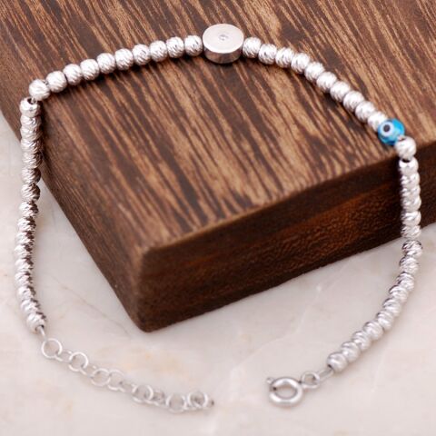 Dorika Tasarımlı Rodyumlu 925 Ayar Gümüş Bileklik 2286