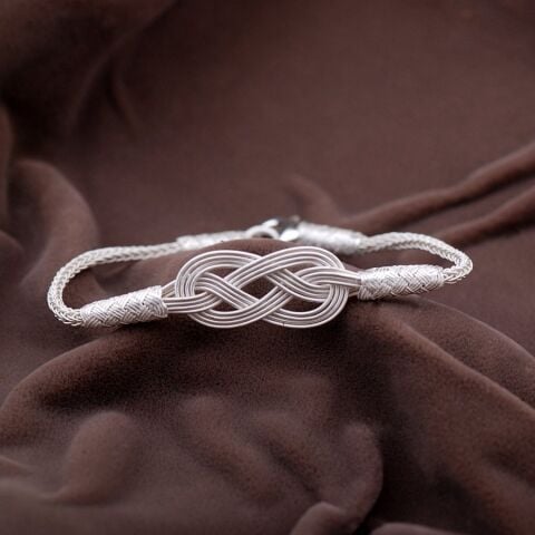 Kazaziye El Sarması Gümüş Bileklik 2084