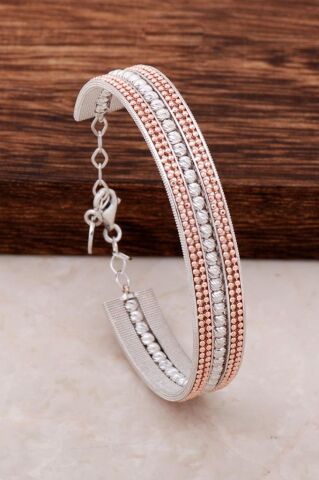 Dorissa Rose Gümüş Tasarım Elişi Bilezik 3000