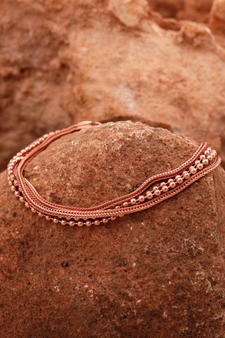 Hasır Elişi Tasarım Rose Gümüş Bileklik 4423