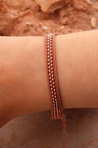 Hasır Elişi Tasarım Rose Gümüş Bileklik 4423