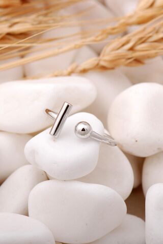 Toplu Tasarım Rodyumlu İnce Gümüş Yüzük 3307