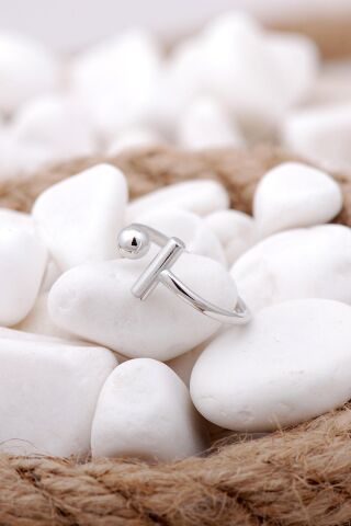 Toplu Tasarım Rodyumlu İnce Gümüş Yüzük 3307