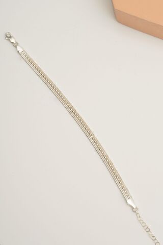 Hasır Elişi Tasarım Gümüş Bileklik 4425