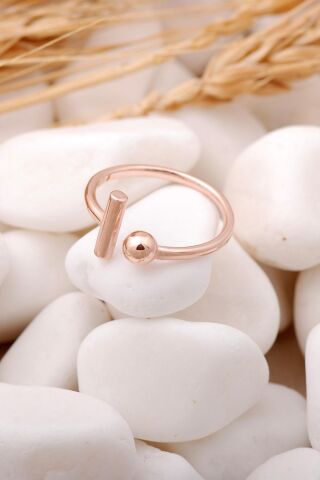 Toplu Tasarım Rose İnce Gümüş Yüzük 3307