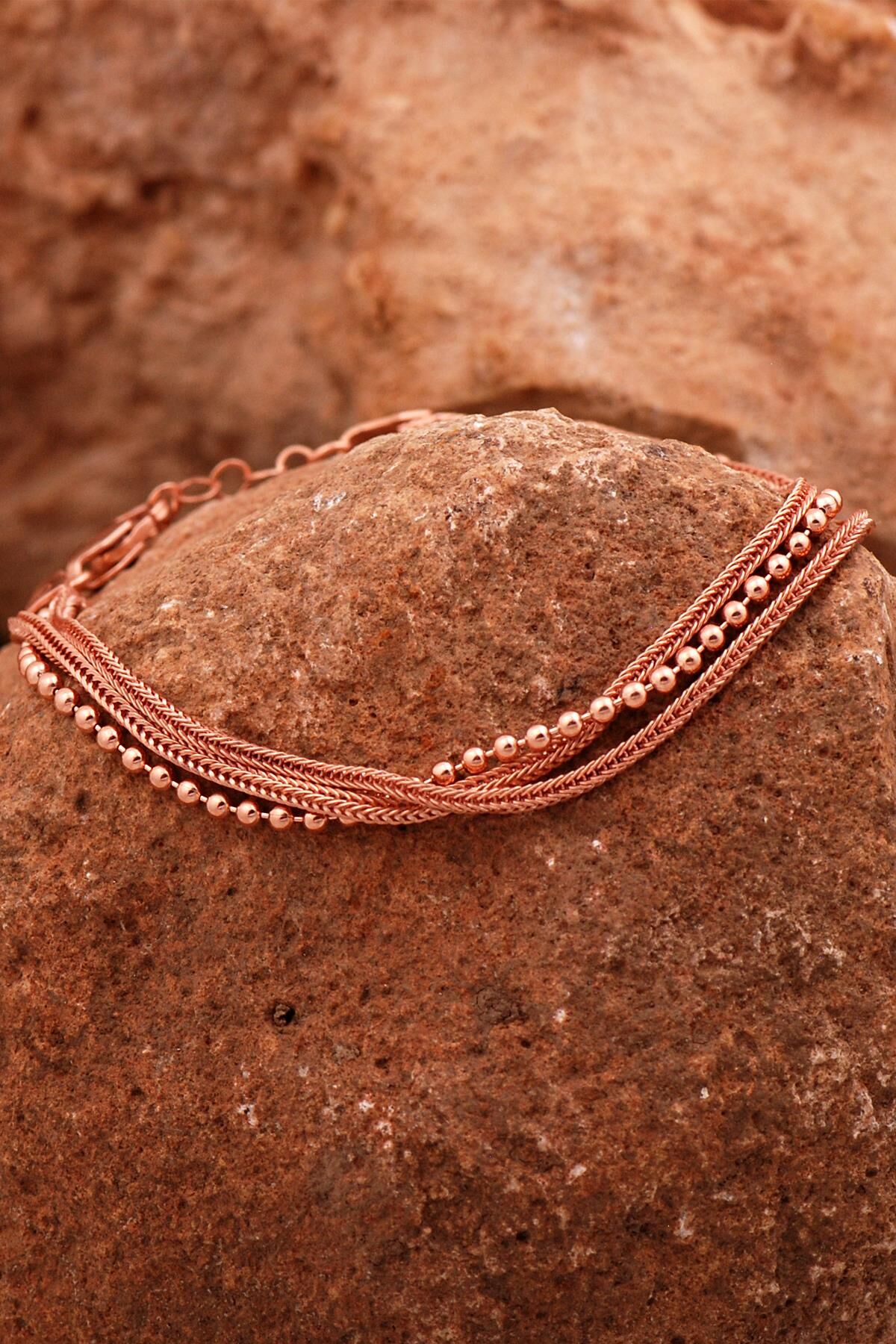 Hasır Elişi Tasarım Rose Gümüş Bileklik 4427