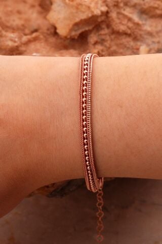 Hasır Elişi Tasarım Rose Gümüş Bileklik 4427