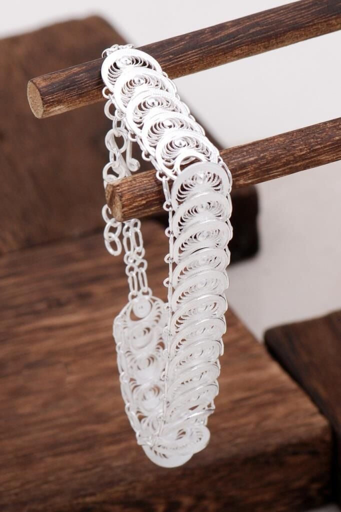 Telkari Tasarım Gümüş Bileklik 1198