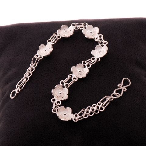 Çiçekli Telkari Gümüş Bileklik 1202