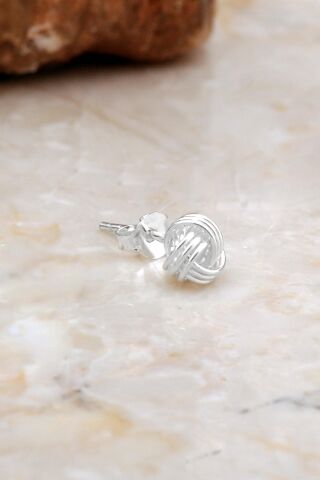 6 Mm Büyük Boy Sarma Elişi Gümüş Küpe 7069