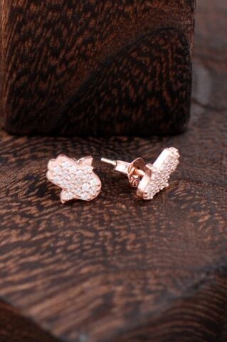 Bereket Eli Rose Gümüş Küpe 2358