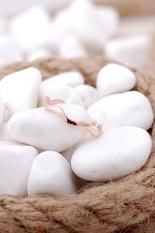 Dalgalı Rose İnce Gümüş Yüzük 3309