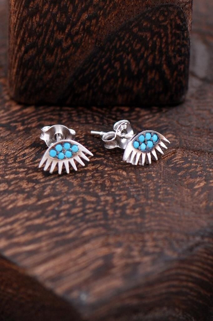 Göz Tasarımlı Gümüş Küpe 2327