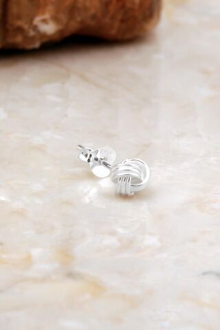 5 Mm Orta Boy Sarma Elişi Gümüş Küpe 7070