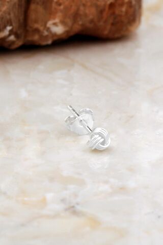 4 Mm Küçük Boy Sarma Elişi Gümüş Küpe 7071