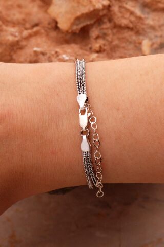 Anadolu Motifli Elişi Hasır Oksitli Gümüş Bileklik 4434