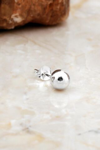 6 Mm Gümüş Top Küpe 7072