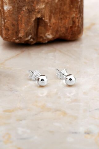 5 Mm Gümüş Top Küpe 7073