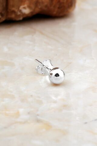5 Mm Gümüş Top Küpe 7073