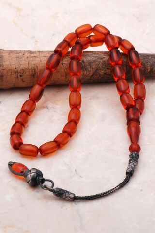 Usta İşi Kapsül Kesim Kazaziye Püsküllü Kehribar Tesbih 318