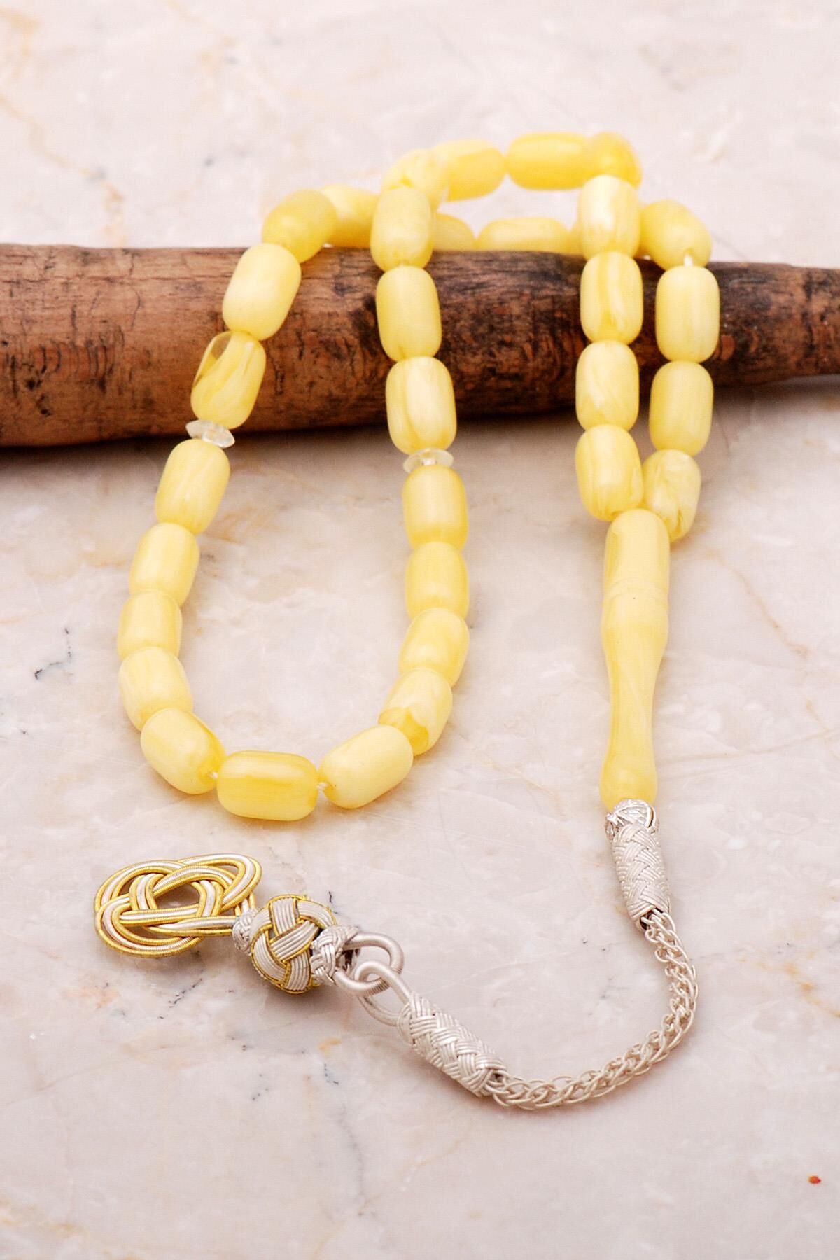 Kapsül Kesim Özel İşçilikli Kehribar Tesbih 319