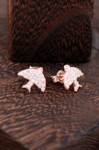 Martı Rose Gümüş Küpe 2366