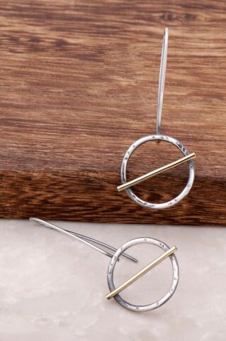 Kaos Tasarım Elişi Gümüş Küpe 2601