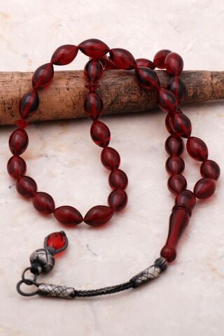 Arpa KEsim Usta İşi Kazaziye Püsküllü Kehribar Tesbih 325