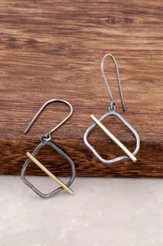 Kaos Tasarım Elişi Gümüş Küpe 2603