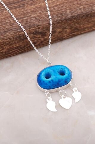 Süryani Nazar Boncuğu Hercai Gümüş Kolye 944