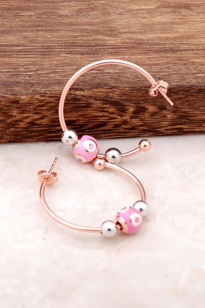 Mineli Tasarım Gümüş Trend Şans Küpesi 2144