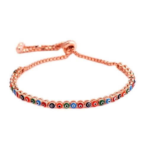 Nazar Boncuklu Rose Gümüş Bileklik 1490