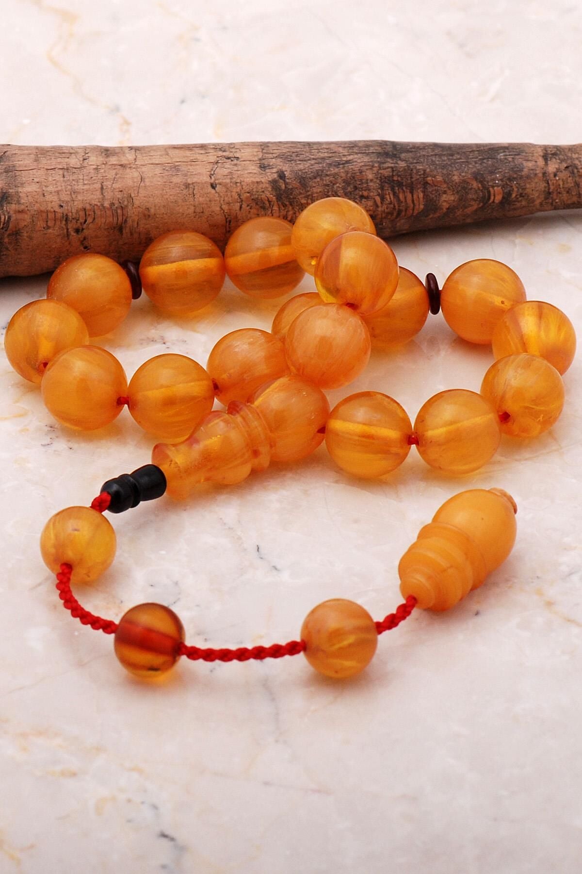 Misket Boy Sıkma Kehribar Tesbih 330