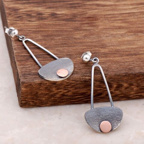 Niks Tasarım Elişi Gümüş Küpe 2607