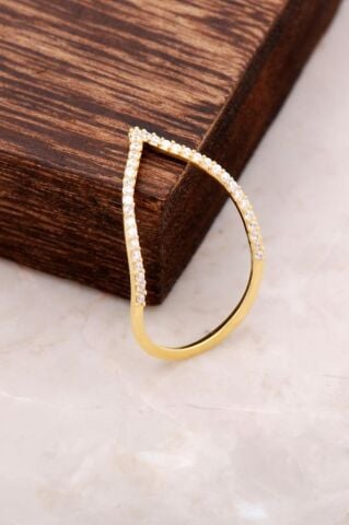 Zirkon Taşlı Tasarım Gümüş Yüzük 825