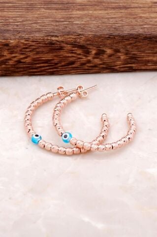 Dorika Rose 925 Ayar Gümüş Halka Küpe 1874