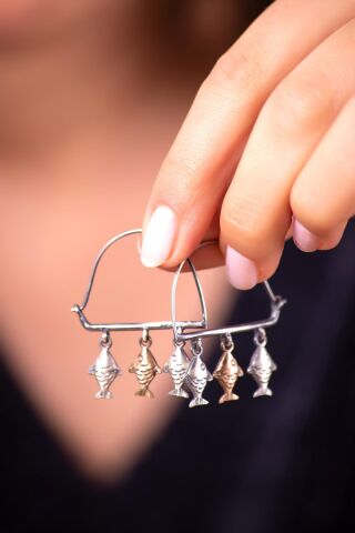 Podos Tasarım Elişi Gümüş Küpe 2609