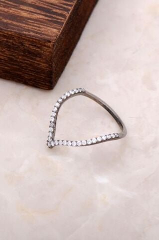 Zirkon Taşlı Tasarım Gümüş Yüzük 827