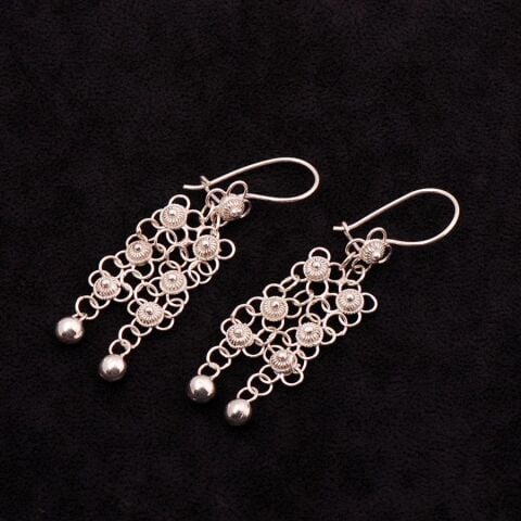 Yöresel Akıtma Kişniş Telkari Gümüş Set 1505