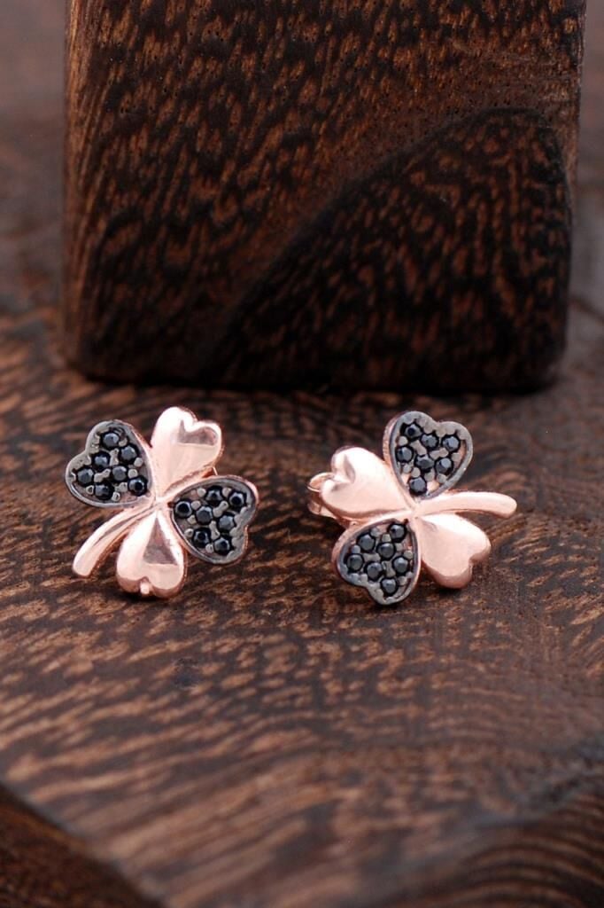 Yoncalı Rose Gümüş Küpe 2413