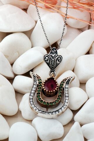 Laleli Elişi Gümüş Kolye 7649