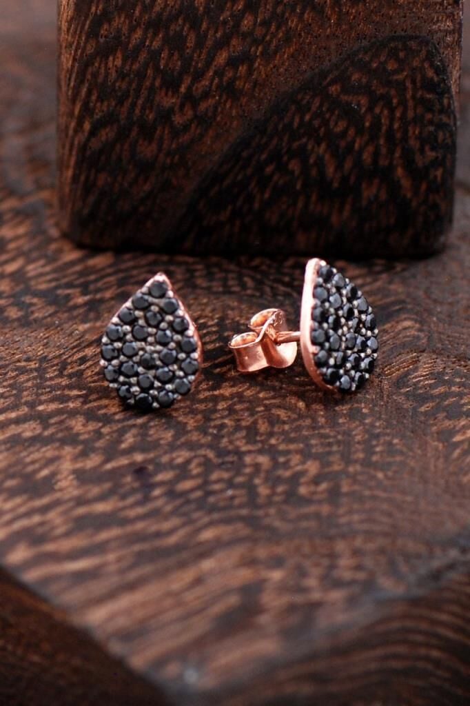 Su Damlası Rose Gümüş Küpe 2419