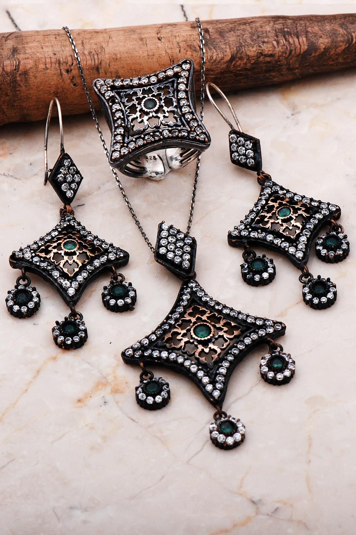 Sallantılı Tasarım Gümüş Set 2209