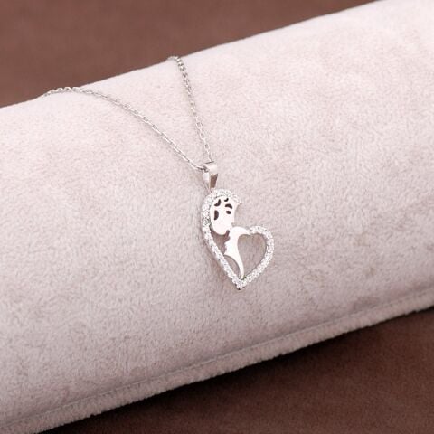 Anne Sevgisi Tasarım Gümüş Kolye 2942