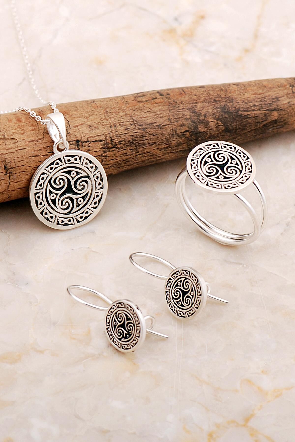 Anadolu Motifli Elişi Gümüş Set 2815