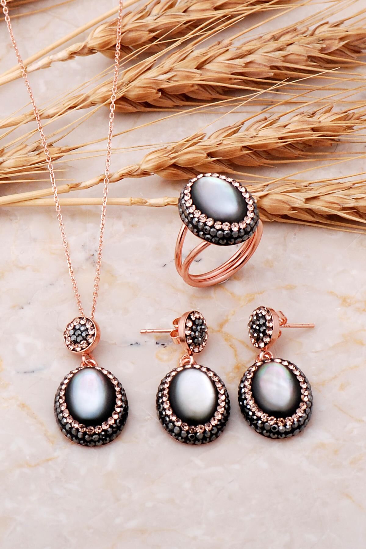 Sedef Rose Gümüş Set 2533